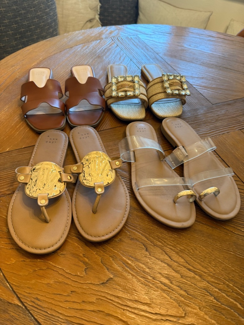 a new day Brown and Clear Women's Sandals - Set of 4